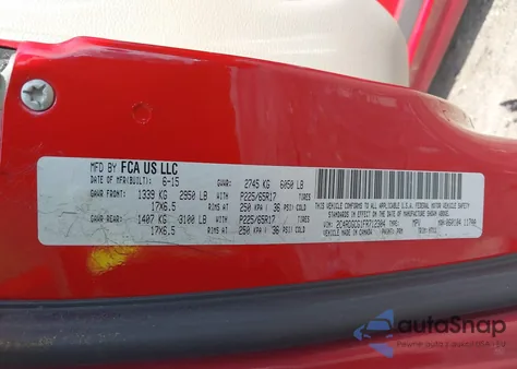 2015 Dodge Grand Caravan Sxt из США, поврежденный, VIN 2C4RDGCG1FR712304